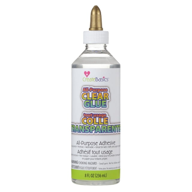 Create Basics 8 Oz. All Purpose Clear Glue, Perfect for Crafts, Classrooms, Group Activities and More