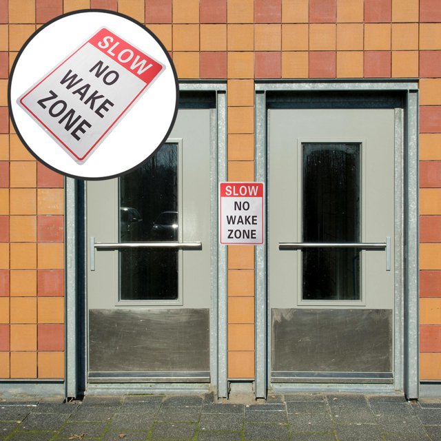 DECORNIJIA Outdoor Reflective Aluminum Slowing Down No Waking Zone Sign ...