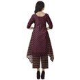 thumbnail image 4 of Moomaya Ensemble Kurti Kurta Pantalon pour Femmes Col Bateau Imprimé Robe 2 Pcs Tenue Ethnique, 4 of 6