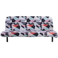 thumbnail image 2 of CHOK 2024 Futon Slipcover Armless Sofa Covers Stretch Sofa Bed Slipcover Protector Elastic (Light Gray Animal), 2 of 7