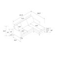 thumbnail image 4 of Novogratz Chapman Sectional Sofa with Chrome Legs, Grey Velvet Couch, 4 of 8