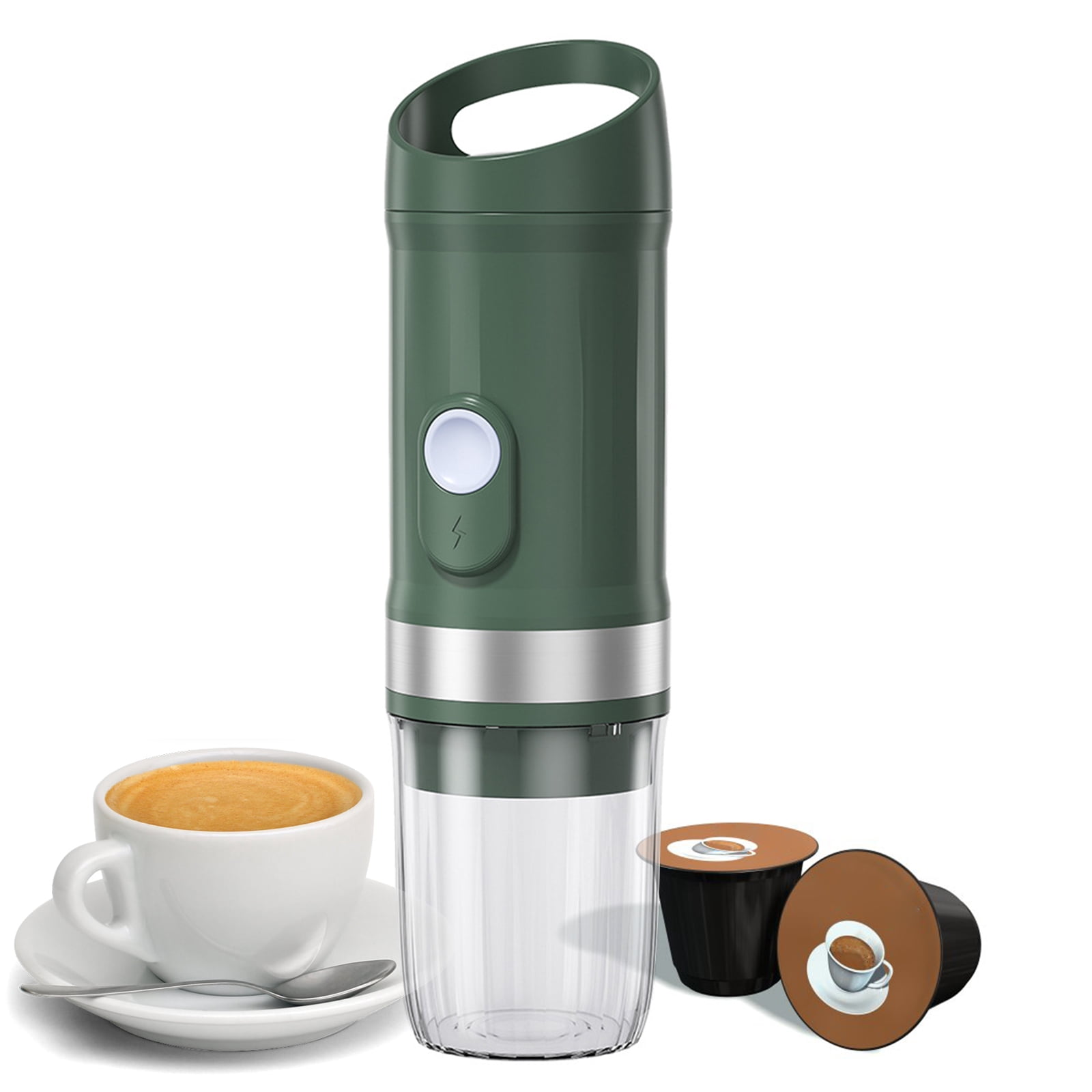 Cordless 20Bar Espresso Maker with 9600mAh Battery - 3-in-1 Portable Coffee Machine for Ground Coffee, N/DG , 80ml Single Serve, Fast Heating, Easy Clean - Ideal for Travel, Camping, Office,