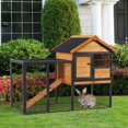thumbnail image 2 of PawHut Rabbit Hutch Pet Cage with Slide Tray, Weatherproof 48in, 2 of 10