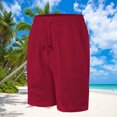 thumbnail image 2 of Plebaso Mens Casual Shorts Drawstring Loose Summer Shorts Solid Color Breathable Beach Vacation Shorts, 2 of 6