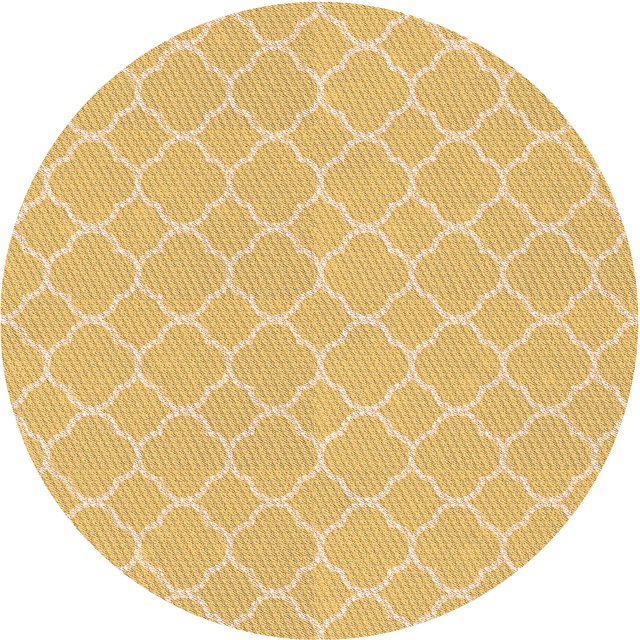 Ahgly Company Tapis d'Intérieur Lavables en Machine, Ronds, Jaune Transitionnel, 3' Ronds