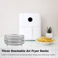 thumbnail image 3 of Air Fryer Racks, Three Stackable 7.8 inch Air Fryer Racks for 4.2QT - 5.8QT Air fryers, Stainless Steel Dehydrator Air Flow Racks for Ninja, Gowise, Phillips Air Fryers, Ovens, Press Cookers, 3 of 6