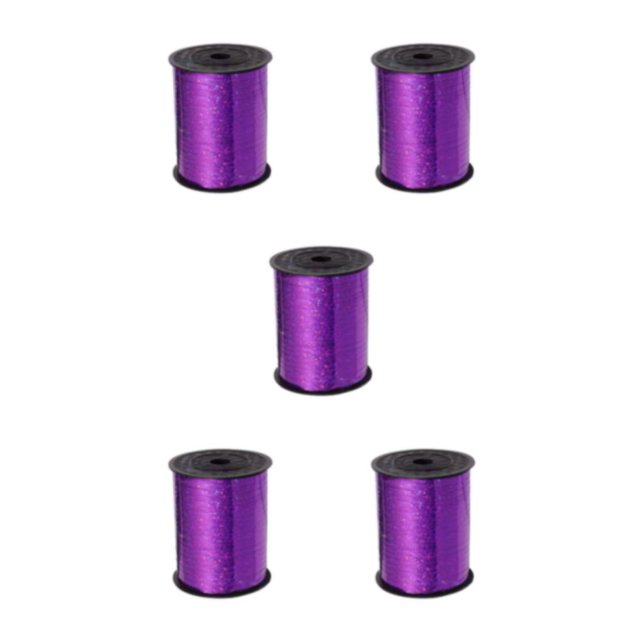 Youkk Plastic Ribbon Sparkling And multifunctional For Wedding And Party Decorations Sturdy Golden Curled Ribbon Purple ribbon 5Set
