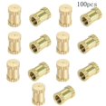 thumbnail image 5 of Wekity M2.5x3.8mm Female Thread Knurled Nuts,100PCS Hx5mm OD Brass Threaded Insert Embedment Nuts Hydraulic Welded Joint Injection Molding Assortment Kit for 3D Printing Injection Molding-0621, 5 of 5