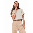 thumbnail image 2 of Womens Oversized Short Sleeve T Shirts Crew Neck Loose Workout Tee Casual Summer Tops Cotton Light gray L, 2 of 8