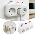 thumbnail image 2 of BotaniNest 3 Way Plug Power Strip With Individual Switches – European Standard 2 Pin Wall Tap Extender Independent On/Off Buttons Compact Splitter For Home And Trave, 2 of 6