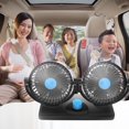 thumbnail image 3 of Car Fan Double Heads Cooling Fan Quiet USB Electric Fan 360° Rotation with 4 Wind Speeds for Car Truck SUV RV, 3 of 7