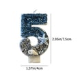 thumbnail image 3 of Sparkling Birthday Digital Candle | Blue Number 0-9 Wax Candle | Party Cake Topper | Eye-Catching Sequins Theme Decoration | 1 Pack | 7x4cm | Cupcake Accessory, 3 of 6