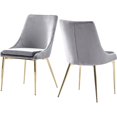 thumbnail image 1 of Best Master Furniture Leatrice 19" Chaise Dinatoire en Velours Gris (Lot de 2), 1 of 1