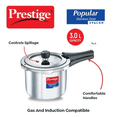 thumbnail image 4 of Prestige Populaire Svachh Spillage Control Autocuiseur en acier inoxydable, 3L, Argent, 4 of 8