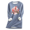 thumbnail image 2 of Haut Chaud Mode Femme Noël Imprimé Manches Régulières Hiver Ample Vacances Décontracté Manches Col Rond Chemise Hauts Tenues Femmes Vacances en Liquidation, 2 of 4