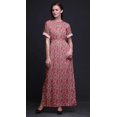 thumbnail image 4 of Bimba Robe Longue Imprimée en Rayonne à Feuilles, Taille Smockée, Fente Latérale, Robe pour Femme - Xxx-Grand, 4 of 6