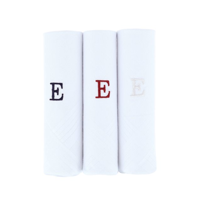 Umo Lorenzo Cotton Boxed Initial Alphabet Handkerchiefs (Pack of 3) (Men's)
