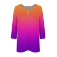 thumbnail image 4 of Birdeem Blouse for Women Womens Round Neck 3/4 Sleeve Button Up Top, 4 of 10