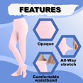 thumbnail image 4 of ORUYROP Women's Solid Colored Opaque Microfiber Footed Tights, 4 of 7