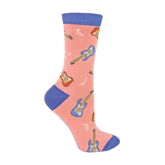 Chaussettes de Guitare pour Femmes / Miss Sparrow / Chaussettes en Bambou à Motif de Guitare Acoustique Classique Amusantes et Originales