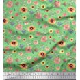 thumbnail image 1 of Soimoi Cotton Poplin Fabric Leaves,Bird & Anemone Floral Print Fabric by Yard 56 Inch Wide, 1 of 3