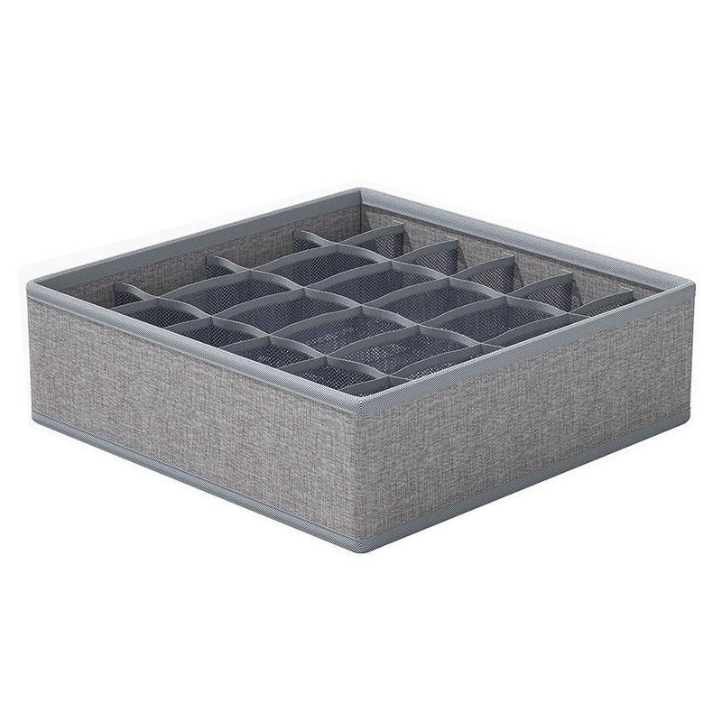 Luzkey Underwear Socks Storage Box Cabinet Closet Organizer Bathroom Washable Dividers Multifunction Storage Bin Container for Socks Light Gray 24 Grid