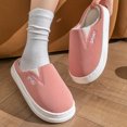 thumbnail image 2 of Mens and Womens Furry Slippers Cloth Cover Solid Color Memory Foam Thick Bottom Soft Sole Waterproof Comfortable Non-Slip Warm Winter Home Slippers Pink, 2 of 7