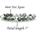 thumbnail image 2 of Bracelet Extensible Unisexe en Perles Rondes de 8 mm en Agate d'Arbre Naturelle, 2 of 5