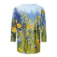 thumbnail image 5 of Hauts d'Été Mode pour Femmes T-shirt Ample Imprimé de Pâques Blouse Mi-Longue à Manches 3/4 Col Rond Hauts Décontractés Jolis Hauts d'Été pour Femmes en Liquidation, 5 of 5