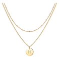 thumbnail image 1 of SIfdSeng Women's Fashion Heart Letter Necklace 26 Letters Circular Double Layer Neck Chain, 1 of 5
