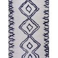 thumbnail image 1 of Ladole Rugs Grant Shaggy Casablanca Contemporary Abstract Small Runner Area Rug in Dark Blue White 2'7" x 4'11", 1 of 4