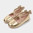 thumbnail image 2 of MIASHUI Chaussures de Robe pour Tout-Petits Petites Filles Ballerines Ballerines Plates Enfants Mary Janes, Or, 5-5,5 Ans, 2 of 4