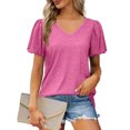 thumbnail image 2 of Birdeem Mode Femmes Été T-Shirt Décontracté à Manches Courtes Col en V, 2 of 6