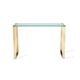 thumbnail image 2 of Gen Glass Console Table with Gold Stainless Steel Legs 30x36x8in, 2 of 2