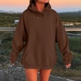 thumbnail image 1 of IMENGL Oversized Winter cotton hooded pullover sweatshirt, Brown M, Size M-5XL, 1 of 5