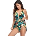 thumbnail image 3 of HAWEE Robe de Bain une Pièce Élégante à Croisement pour Femme, Maillot de Bain à Jupe Fleurie, Taille P-2TG, 3 of 4