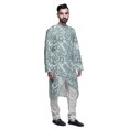 thumbnail image 2 of Atasi Designer Printed Summer Wear Long Kurta With White Pajama Set For Men, 2 of 3