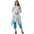 thumbnail image 2 of Moomaya Printed Traditional Clothing Womens Asymmetric Kurti Kurta With Pant Set, 2 of 6