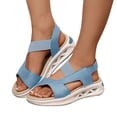 thumbnail image 1 of Platform Walking Sandals for Women 2025 Comfortable Air Cushion Open Toe Footbed Work Summer Shoes, 1 of 6