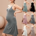 thumbnail image 1 of Xcmzpl Robe Courte en Coton pour Femmes, Robe Nuisette de Maternité à Bretelles Spaghetti, Camisole Sans Manches, Chemises de Nuit Unies, Confortables et Douces, Robes Débardeurs, Tenue de Nuit, 1 of 8