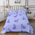 thumbnail image 1 of Erosebridal Afro Wild Animal Coverlet Set Twin, Blue Leopard Cheetah Print Bedding Set 2pcs, 1 of 5
