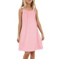 thumbnail image 4 of WEIYLL Robes pour Filles Sortie de Plage Sans Manches Débardeur Fin Couleur Unie Volants Robe Rose 7-8 Ans, 4 of 4