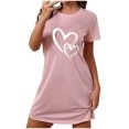thumbnail image 1 of Rbaofujie Nuisette pour Femmes Nuisette Courte Surdimensionnée pour Femmes Robe Imprimée à Col Rond et Manches Courtes Pyjama Aguichant pour Femmes, 1 of 4