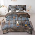 thumbnail image 1 of YST Lake House 7-Piece Comforter Set, Twin Size, Vintage Wooden Theme, Polyester, 1 of 5