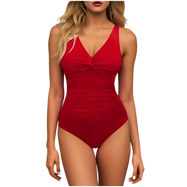 JMYHOAM One Piece Swimsuit Women Swimwear Women Solid Color Backless Strap Bikini Swimsuit Bikini Color Blocking Off-Shoulder Set