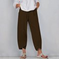 thumbnail image 1 of RXIRUCGD Women's Summer Comfortable Loose Wide Legged Fashion Solid Color Capris, Brown, Size: 3XL, 1 of 5