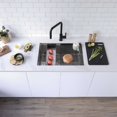 thumbnail image 1 of Stylish Dual Mount 27" Stainless Steel Single Bowl Workstation Kitchen Sink with 5 accs S-127W, 1 of 13