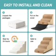 thumbnail image 3 of Dog Stairs for Small Dogs .” H Pet Step with Leakproof Cover High Density Foam Cat Ramp for Couch Sofa or Chair Lightweight Durable Comfort .x.x Step, 3 of 7