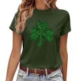 thumbnail image 1 of LUOGENLI T-shirts pour Femme pour Femmes T-Shirt de la Saint-Patrick à Col Rond à Manches Courtes T-Shirt Tee T-shirts Femmes Grande Taille T-shirts de la Saint-Valentin pour Femmes T-Shirt Graphique Drôle Pâques Vert Armée TTTG, 1 of 4