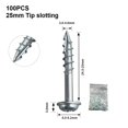thumbnail image 1 of 100Pcs Pocket Hole Screws Coarse Thread Self-Tapping Fasteners for Woodworking 25mm Tip Slotting, 1 of 9